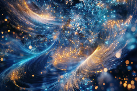 Colorful lights and swirling patterns create an enchanting atmosphere, capturing the essence of a joyous New Year's Eve gathering.の素材