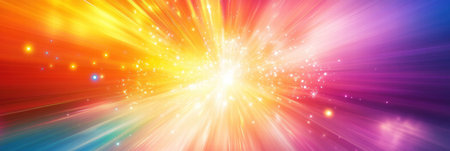 An energetic burst of colors fills the frame, creating an abstract background ideal for mock ups and text overlay in vibrant designs.の素材