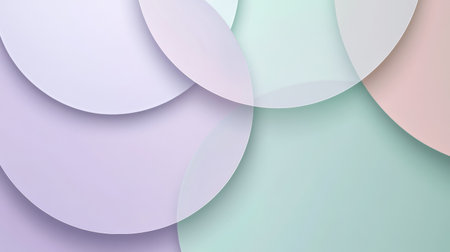 Soft and calming abstract composition featuring overlapping circles in pastel shades, perfect for design projects and layout mock ups.の素材