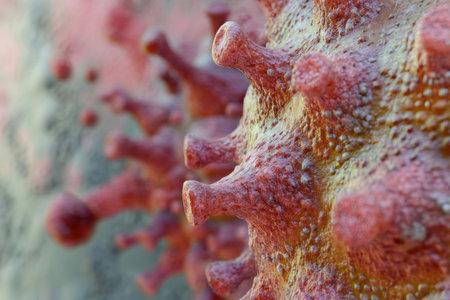 Exploration of microbial life on everyday surfaces shows the unseen threats lurking on door handles and smartphones in daily environments.の素材