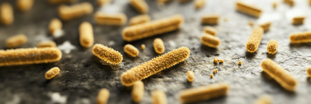 Microbes proliferate on common surfaces such as door handles and smartphones, highlighting the importance of hygiene in daily life.の素材