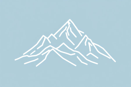 This snow capped mountain range rises prominently against a quiet blue sky, offering a peaceful backdrop for adventure seekers seeking tranquility.の素材