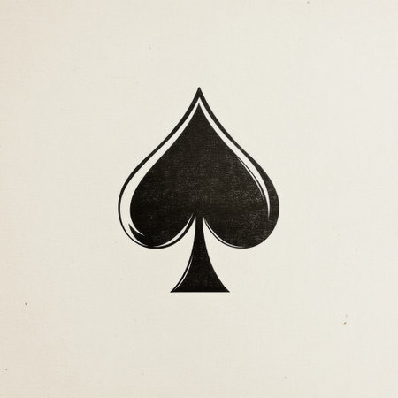 A distinctive spade symbol is featured against a plain backdrop, highlighting its elegant outlines and simple design.の素材