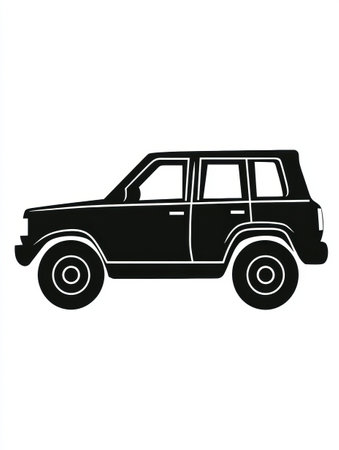 Stylized representation of a vehicle in silhouette form, highlighting its smooth lines and contemporary shape suitable for city driving.の素材