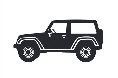 This all terrain vehicle silhouette showcases rugged design, ideal for outdoor activities such as off roading and exploration in varied terrains.の素材