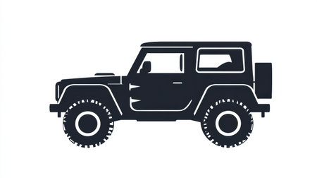 Outlined auto vehicle depicted in silhouette style, suitable for use in various design applications and editorial illustrations.の素材
