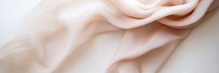 Delicate silk fabrics cascade softly against a neutral backdrop, offering an elegant and timeless feel for artistic presentations.の素材