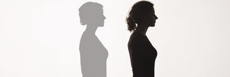 Silhouette showing a personの素材