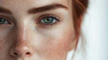 A womans face is displayed with the left side featuring marked lines indicating age, while the right side appears flawless and youthful.の素材