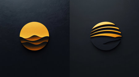 Visual representation contrasts an outdated logo with a modern sleek redesign, highlighting contemporary branding elements.の素材