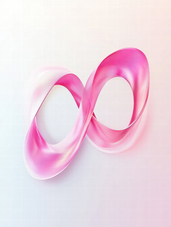 An intricate design features a pink infinity symbol gracefully twisting, set against a soft background that enhances its elegance and depth.の素材