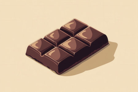 Simple representation of a flat chocolate bar emphasizing its rich brown colors and clean lines, ideal for design applications and branding.の素材