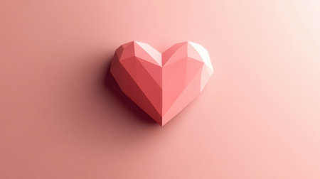 This heart icon features a minimalist style with gentle shadows and warm pink hues, perfect for expressing love and affection in design.の素材