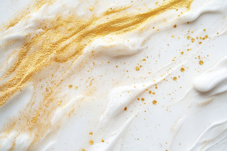 Golden accents and white marble create a refined, elegant aesthetic that beautifully embodies premium minimalism with subtle luxuries.の素材