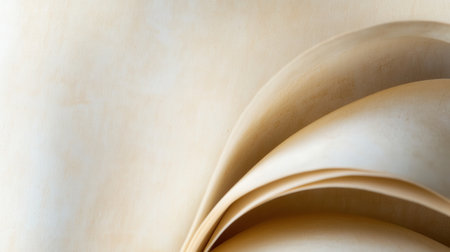 A soft, inviting background with cream and brown tones showcases a prominent page fold, designed for an engaging scholarly presentation.の素材