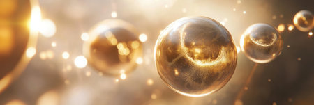 Multiple spheres represent distinct virtual worlds, interconnected by light beams in a cosmic setting, inviting creative exploration and imagination.の素材