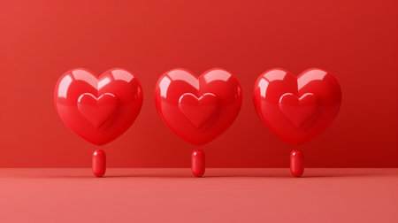 Love icons are featured in 3d design, showcasing heart textboxes that represent notifications. These vibrant symbols add charm to social media communications.の素材