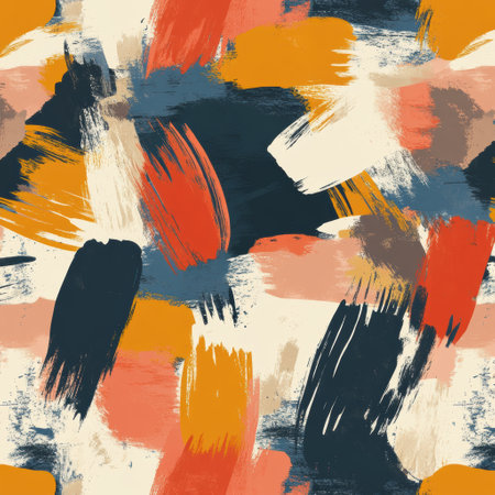 Dynamic pattern showcases textured layers and bold shapes in a deep color palette, perfect for creative projects and artistic design applications.の素材