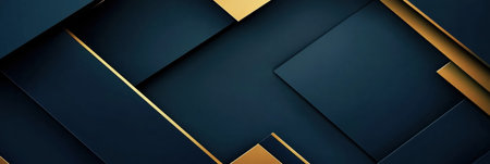 Sleek abstract design featuring geometric shapes in deep blue and gold that reflects modernity and political structure, creating an engaging visual experience.の素材