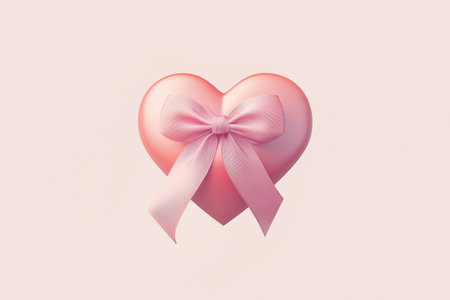Clean heart logo wrapped in a delicate ribbon with soft gradients creates a romantic and modern look, perfect for celebrations and design projects.の素材