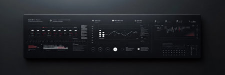Clean abstract interface showcases interactive transparent elements in a modern design, enhancing user engagement with advanced data analytics and visuals.の素材