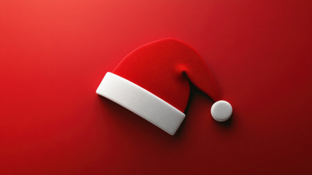 Simple and clean Santa hat logo creates a warm holiday feel with its bright red and white colors, perfect for festive branding and seasonal designs.の素材