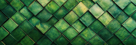 Lush green crop rows are aligned perfectly, stretching into the distance. Soft lighting highlights the natural color palette and clean symmetry of the fields.の素材