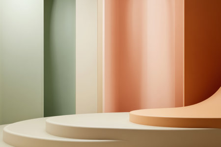 Soft pastel tones create a fluid, minimalistic abstract background with layered gradients, perfect for modern design and artistic inspiration in any setting.の素材