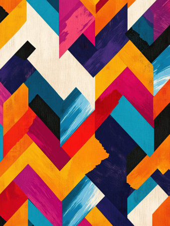 Retro-inspired background features vivid geometric shapes and bold colors, providing an exciting and lively perfect atmosphere for creative projects.の素材