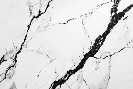 Black and white marble features intricate veins, providing an elegant background ideal for upscale spaces or visual art projects.の素材