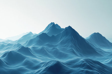 Stylized muscle surfaces resemble a mountain landscape, with peaks and valleys symbolizing strength and resilience.の素材