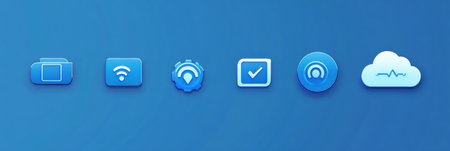 Colorful tech pictogram stickersの素材