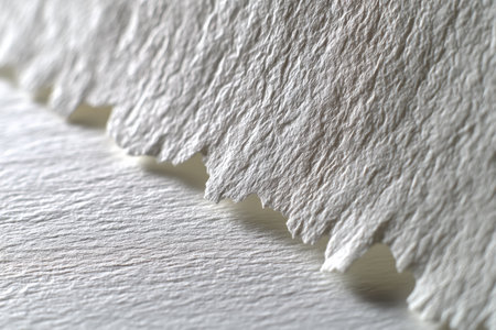 This close-up showcases the intricate texture of embossed paper under soft lighting, highlighting its unique surface details and serene ambiance.の素材