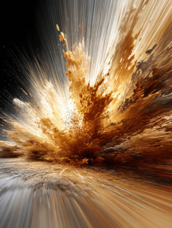 The captivating moment of a fuel explosion showcases powerful energy in motion, blended with vivid colors that depict an intense eruption.の素材