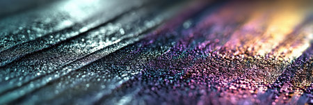 Reflective surface displays glossy petroleum with intricate textures and vibrant light interplay, showing a captivating spectrum of colors.の素材