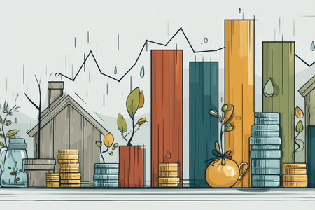 This infographic presents a detailed breakdown of household budget categories impacted by increasing costs, highlighting financial challenges faced by families.の素材