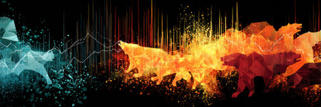 Stock market values surge and plummet, morphing into powerful protest symbols that capture the essence of social unrest and economic disparity worldwide.の素材