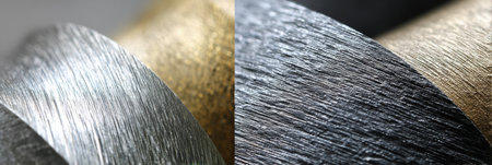 Exploration of unique textures with brushed metal and ceramic materials highlighting fine details suitable for implant applicationsの素材