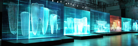 Holographic implants showcased at a dental conference highlight cutting-edge tech to improve healthcare practices and patient outcomes.の素材