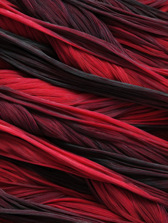 Stylized Muscle Fiber Pattern in Vibrant Red Tones Displayed Against a Clean Backdropの素材