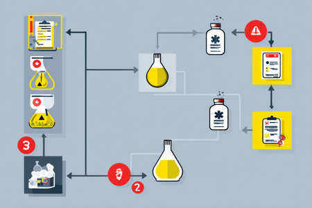 Clear infographic outlines critical emergency steps for handling poisoning incidents, providing essential guidance for quick response and safety measures.の素材