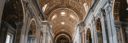 The Sistine Chapels inner walls showcase stunning art and architecture, inviting admiration of its history and serene ambiance.の素材