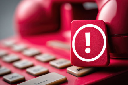 A phone setup displays a poison helpline number alongside an alert icon, emphasizing the importance of safety when handling toxic materials or emergencies.の素材