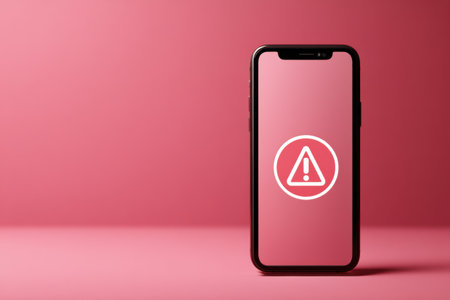 A phone screen shows an alert icon alongside the poison helpline number, emphasizing the importance of safety and readiness for emergencies.の素材