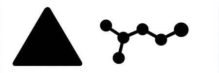 Caution triangle displays caffeine molecule icon, promoting awareness and safety regarding caffeine consumption in everyday life and its effects.の素材