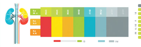chart highlights the relationship between hydration levels and kidney efficiency, providing essential data for understanding kidney health and function.の素材