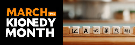 Featuring a bright end screen, this design promotes Kidney Month in March with engaging icons and a clean layout to encourage awareness and education.の素材