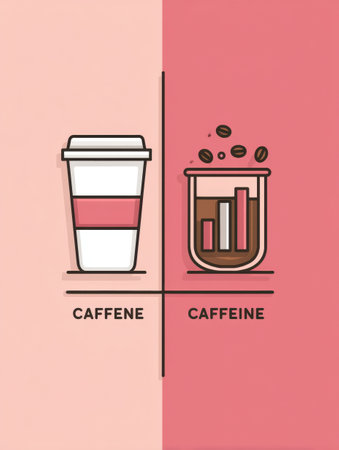 Infographic shows benefits of cutting caffeine better sleep, less anxiety, and improved focus with useful insights.の素材