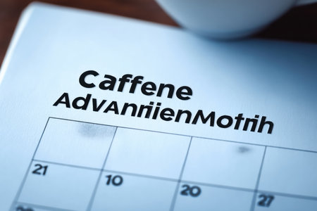 Calendar page displays Caffeine Awareness Month with a clean layout, emphasizing the importance of mindful caffeine intake throughout the month.の素材