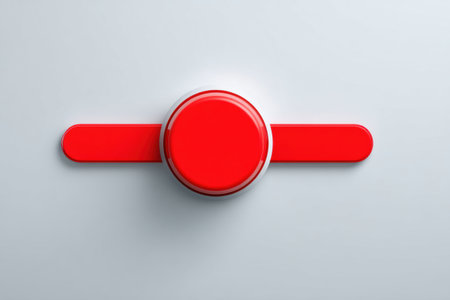 Bright red error button is being clicked multiple times in a clean workspace, indicating a pressing need for attention or problem resolution in this moment.の素材